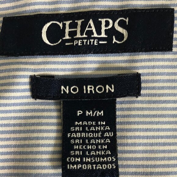 Chaps Petite No-Iron Plaid Button Down Lg Slv Cotton Shirt Blue Pink Wht Sz MP - Picture 9 of 12